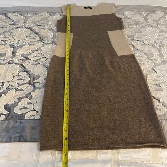Erdenet 100% Cashmere Sweater Dress in Brown & Beige - Picture 13 of 14